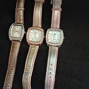 Elegant Silver and Brown Watches Set